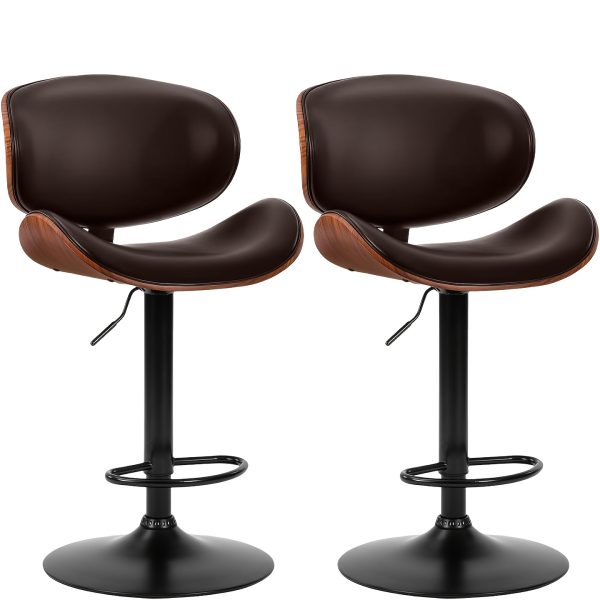 product-fancy-d3e43164-7cae-446e-bd1d-7fe801be3648 Two Piece for bar Stool Set with Adjustable Height, Featuring PU Leather Seat Cushion, Ergonomic Backrest, And Footrest, Plus Non-Slip Rubber Base Perfect for Bars And Home Kitchen Islands.