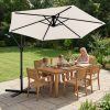 product-fancy-d3f42f14-c549-4bdb-9778-ed5aaab5ea06 10-Foot Cantilever Patio Umbrella Featuring an Infinite Tilt Mechanism, Offset Outdoor Umbrella with a Cross Base, Durable Crank Lift Market Umbrella Suitable for Yards, Gardens, And Decks (Weighted Base Sold Separately)