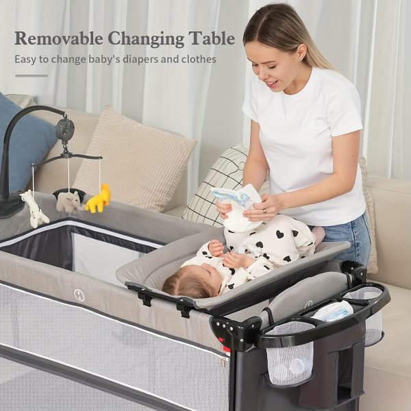 5in1 Baby Bassinet SleeperBeside Crib With Diaper Changer Mattress Storage& Foldable Bassinet. The Product Weighs 12 Kg. The Upper Bunk Has A Weight Limit Of 15 Pounds For Infants, While The Lower Bunk Has A Weight Limit Of 50 Pounds For Infants.Gra