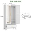 product-fancy-d40b835c-494d-40ce-8ade-c4c0b35bf0a1 Bedroom with Mirror Wardrobe, 71 Inch High Wardrobe with Drawers, Clothing Storage Cabinet with Adjustable Shelves And Hangers