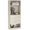 product-fancy-d41be126-ba38-4f28-b827-96f4ab5424a0 Unikito 25 Inch Closet System with 4 Drawers, 2FT Wood Closets Organizer with Storage Shelves And Mirror Design, Freestanding Sturdy Walk in Closet Tower for Bedroom, 25" W X 16" D X 80" H, White