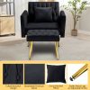 product-fancy-d450616a-02ae-4d12-a227-265ab08e687b ACMEASE Velvet Single Accent Chair with Adjustable Armrests And Backrest, Comfortable Single Chair with Ottoman, Button Tufted Lounge Recliner Armchair with Pillow for Living Room, Bedroom, Study Room
