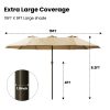 product-fancy-d4736a56-44a5-4b1d-bdc0-a682e6becc44 15-foot Long Rectangular Large Outdoor Patio Umbrella, Includes Base, Double Table Umbrella With A Crank Handle, Market Umbrella - UV Resistant, Heavy-duty Pool Umbrella, Suitable For Lawns, Backyards, And Gardens.