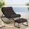product-fancy-d4925b4b-0a71-4573-a06c-5492674104af Oversized Rocking Chair with Cushion • Comfy Egg Glider Rocking Chairs Indoor with Footrest • Outdoor Patio Lounge Chair Rocker Chairs for Living Room Bedroom Balcony Porch