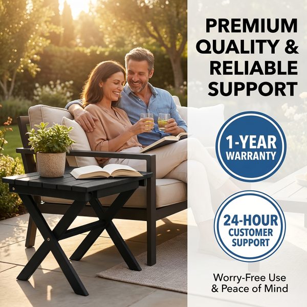 product-fancy-d4973d75-a19e-4196-af81-57a42b699829 Collapsible Outdoor Side Table, Durable HDPE Adirondack Table, Convenient Portable End Table, Resistant to Weather for Camping, RV, Poolside, Garden, Suitable for Indoor And Outdoor Use