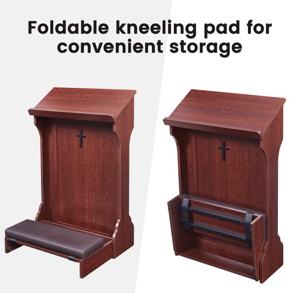 product-fancy-d4b7f812-3835-4452-89bd-66de6de65e88 Traditional Wooden Kneeling Prayer Stool with Padded Bench And Bible Stand-36-Inch Church-Style Prayer Station, Suitable for Homes, Small Chapels, And Religious Worship. Prayer Stool Kneeling Pad, for Home Wooden Kneeling Pad, Church Kneeling Stool