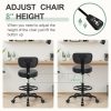 product-fancy-d4bc6313-9773-42af-9244-9d404274ad13 KERDOM Adjustable Height Drafting Chair with Removable Backrest & Quiet-Rolling Wheels - 300 lbs Capacity PU Leather Swivel Stool, Ergonomic Metal Frame for Office, Studio, Clinic, Kitchen, Salon (Black), Ergonomic Chair, Studio Seating, Professional Seating, Premium Materials, Heightadjustable Stool, Office Professionals, Standing Desk Stool, Sleek Design, Durable Construction, Rolling Stool, Kitchen Stool