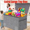 31.7gal Extra Large Box, Collapsible Sturdy Kids Chest For Boys, Girls, Kids, Storage Organizer Bins With Lids, Box Basket For Living Room, Bedroom, Nursery