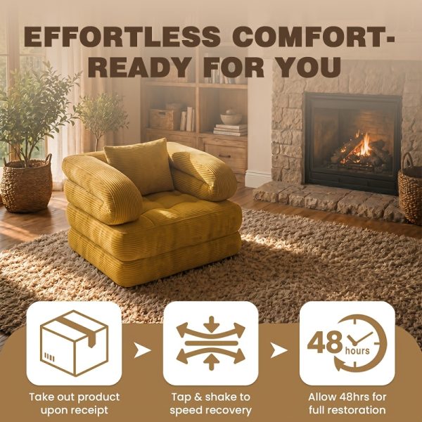 product-fancy-d5129239-a325-4121-b553-d309cf342882 Modern Minimalist Folding Sofa Bed, Convertible Sleeper Chair for Adults, Folding Sofa Bed Couch with Pillow, Sleeper Chairs Single Size Floor Mattress
