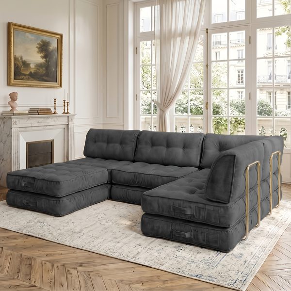 product-fancy-d5170ab0-dd54-40ef-9f83-64dce90e8095 Cloud-Like Chenille Sofa, 300Cm/118.1" Long, 174Cm/68.5" Wide, 84Cm/33" High, 1400Lbs Load Capacity, Ultra Soft & Durable, Pet Friendly, Easy Clean, with Side Storage Pocket & Easy Pull Handle Luxury Lounge Couch for Living Room