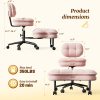 product-fancy-d51a8e2b-06e1-4ae2-b637-0c1f5eeda4f8 DURAYLOLY Ergonomic Cross Legged Chair, 360° Swivel Meditation Chair with Wheels, Height Adjustable Seat, Strong Lumbar Support, Home Office Furniture, Teddy Fabric