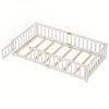 product-fancy-d53cbb29-daad-48db-a8b4-ea227b1330a1 Twin Toddler Floor Bed, Twin Floor Bed Frames for Girls/Kids/Baby, Floor Bed for Toddlers 1-3 Years Old, Floor Bed with Rails & Lockable Door, Twin Size Floor Bed - White
