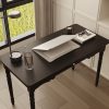 product-fancy-d544bfda-1a67-475b-ba39-b45b6abed1a8 47.2'' Classic Rubberwood Writing Desk with Artistic Legs And Storage Drawer, Modern Computer Desk Workstation with Spacious Desktop, Timeless Design for Home And Office, Black