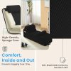 product-fancy-d55ca66a-9df1-4d27-85f7-f96b6edbd485 Striped Adult Yoga Chair, Indoor Toilet Chair with Side Pockets, Headrest, Lumbar Cushion, Movable Footrest, Curved Yoga Sofa for Relaxing And Stretching in Bedroom, Black