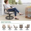 7pcs Outdoor Patio Dining Set with Swivel Chairs And Square Metal Table, Weather- Furniture Set for Garden, Backyard, Balcony, Or Lawn
