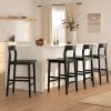 product-fancy-d5b6cc0e-d721-46b8-a01d-035715612085 Counter Height Stools Set of 2, Farmhouse 25" Bar Stools with Solid Wood Legs& Back, Mid Century Modern Barstools Chairs for Kitchen Island, Dining Room, Cafe, Pub, Brown, Black