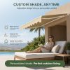 product-fancy-d5f55bd2-53fe-4e35-a26d-30af6161b8e6 12x10ft Heavy-Duty Manual Retractable Awning with Wall Mount - Outdoor Patio Canopy, Beige Suitable for Balcony, Deck, Poolside Shade, Fabric & Frame, Installation