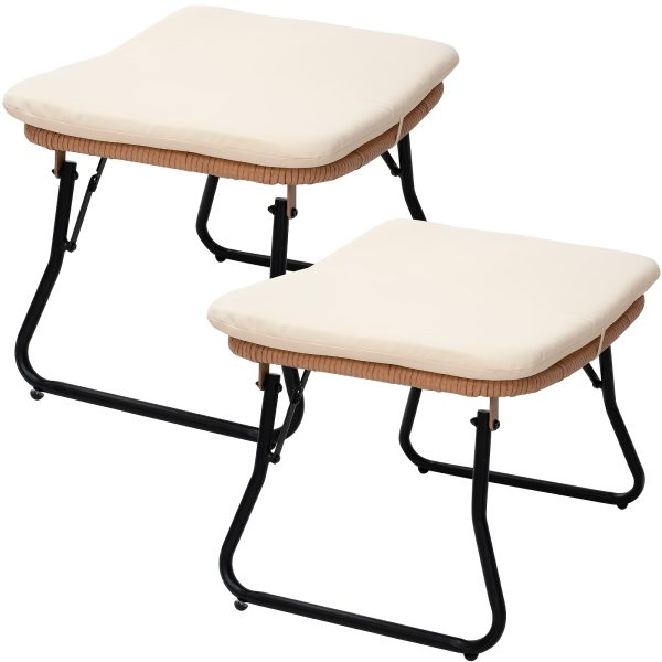 product-fancy-d6037be6-3ae4-4e05-b283-41e1077aa4b7 TAPPIO Outdoor Wicker Footrest Set Of 2, Patio Rattan Ottoman Foot Stool Comfortable Outdoor Furniture Footstool Perfect for Relaxation In Garden Or Balcony Stylish Design Versatile Use In Any Outdoor Space
