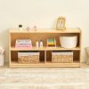 product-fancy-d61dfaee-3548-41ee-acbb-b9dbb41e6452 Large Wood Storage Organizer, 2-Shelf Wood Bookshelf, 5-Section Kids Bookshelf, Wooden Storage Cabinet for Classroom, Kids Bookcases And Toddler Shelf for Kids Room, Playroom, Nursery