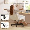 product-fancy-d629a365-796c-44eb-9c43-989113d3be29 27" W Criss Cross Chair With Wheels, Cross Legged Office Chair, Comfy Vanity Chairs With Wheels And Back, Swivel Armless Office Chairs, 2-Layer Cushion, Height Adjustable, Home Office