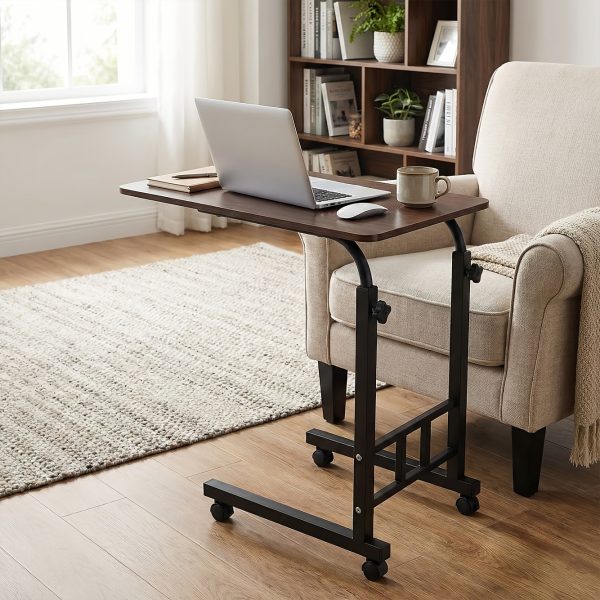 product-fancy-d63d105e-57ce-48eb-90b7-4185b39b88ac Adjustable Rolling Bedside Table with Wheels | C-Shaped Laptop Desk for Bed And Sofa, Small Mobile Overbed Table with Storage Shelves, Height Adjustable Nightstand for Home, Office And Living Room