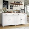 product-fancy-d6541d36-48e8-4e4c-8a97-6167598a02d7 55-Inch Sideboard Buffet Unit, Mid-Century Kitchen Storage Cabinet Featuring 2 Drawers And 4 Doors, Coffee Bar Storage Cabinet