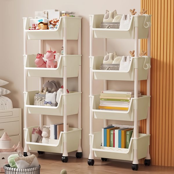 product-fancy-d68d1972-d893-42f5-bcfe-4466a73f6b85 Multi-Functional Bookshelf, Floor Standing Storage Rack, Movable Snack & Sundries Cart, Multi-Layer Organizer Shelf for Living Room And Kitchen