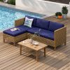 [Boho Wicker Patio Set] 1/2 Packages Shipping MixPatio Boho Wicker Patio Furniture Sofa Set, 3/6 Seaters, Outdoor Rattan Sectional Sets Conversation Set - Weather-Resistant, With Dual Storage Coffee Table for Garden, Patio & Deck