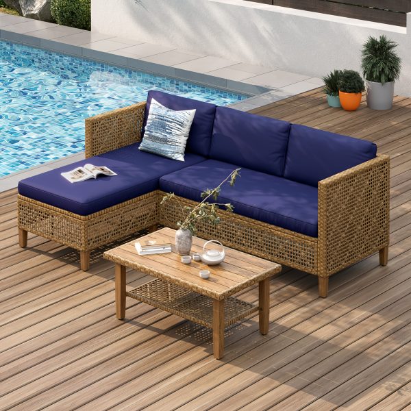 [Boho Wicker Patio Set] 1/2 Packages Shipping MixPatio Boho Wicker Patio Furniture Sofa Set, 3/6 Seaters, Outdoor Rattan Sectional Sets Conversation Set - Weather-Resistant, With Dual Storage Coffee Table for Garden, Patio & Deck