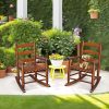 product-fancy-d6c2125d-24c0-4654-889e-6d2e9982f15d Kids Rocking Chair for 3-6 Ages, Small-Size, 14.8 X 18.5 X 22.6In, Solid Wood Material, All-Weather Wooden Porch Rocker with High Backrest, Ideal for Outdoor&Inddor, Birthday/Festival Gift for Children, Teak