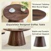 product-fancy-d6e33868-2842-46a3-9e16-be6c18449f56 Round Coffee Table 23.6 Inch Modern Minimalist Small Space-Saving Low Table with Smooth Tabletop & Engineered Wood/MDF Top, Suitable for Living Room, Bedroom, Apartment, Office - Assembly Compact Circular Furniture for Small Spaces