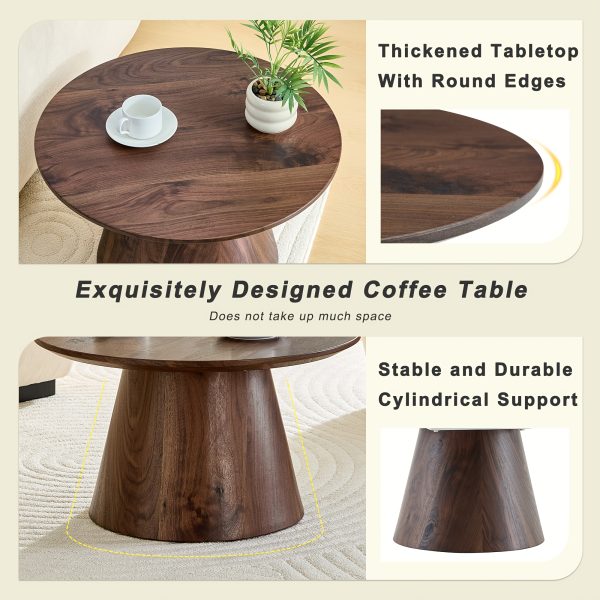product-fancy-d6e33868-2842-46a3-9e16-be6c18449f56 Round Coffee Table 23.6 Inch Modern Minimalist Small Space-Saving Low Table with Smooth Tabletop & Engineered Wood/MDF Top, Suitable for Living Room, Bedroom, Apartment, Office - Assembly Compact Circular Furniture for Small Spaces