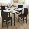 product-fancy-d76ee603-5293-4305-ae59-2aeadfd122a9 Dining Table Set For 4, Faux Marble Small Dining Room Table Set For 4, Modern Upholstered PU Leather Chairs