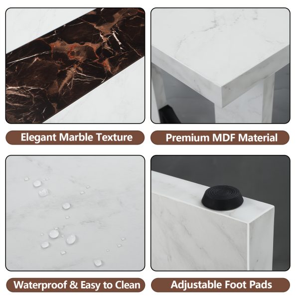 product-fancy-d7778759-217b-4b37-8b34-da897f99a483 Modern Large Dining Table Suitable for 6-8 People - 71-Inch/6-Foot Rectangular Kitchen Table with Marble Tabletop, MDF &, Easy Assembly - Luxury Dinner Table for Family Meals & Entertaining