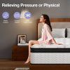 [Hybrid Mattress] 12 Inch Mattress, Memory Foam And Pocketed Coils Hybrid Mattress With Pressure Relief, Motion Isolation, Edge Support, Plush Feel, Mattresses In A Box