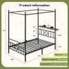 product-fancy-d7cac87b-f7d1-4c7a-8202-d423b231994e Queen/full/twin Size Bed Frame with Storage Headboard, Detachable MetalPlatform Bed with Under-Bed Storage, Sturdy Bed Frame with Shelves, No Box Spring Needed White/black