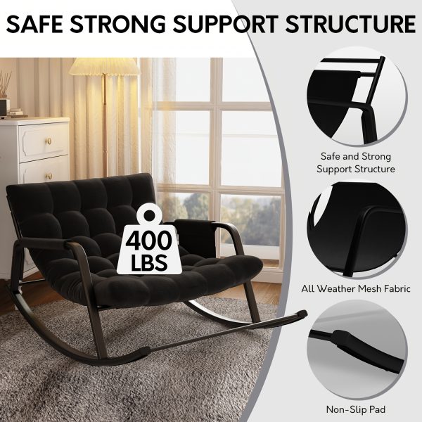 product-fancy-d7d4f86b-9dff-421d-a28a-8da58524a8d7 Outdoor & Indoor Oversized Rocking Chairs, Modern Metal Lounge Rocking Chair with Thick Cushions, High Back Rocker Chair for Living Room, Patio, Porch, Garden, Backyard
