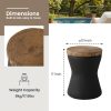 product-fancy-d8284edc-28a5-4557-860e-628eeb713067 17" Outdoor Indoor Side Table for Patio, Accent Decorative Garden Stool Wooden-Look Top Concrete Table for Room Bedroom, Garden, Backyard