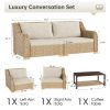 product-fancy-d8823c0e-fcec-4778-8f34-bcb12e293e98 3pcs Outdoor Rattan Sofa Set, All-Weather Ergonomic Patio Furniture with Storage Coffee Table And Cushions, Elastic Seat Cushions, Handwoven Patio Furniture for Porch, Garden, Backyard, Durable Outdoor Furniture for Family Gatherings, Ideal Gift
