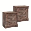 product-fancy-d88f8dfe-e903-4c3f-a03f-e45ef2b91cdb 26 Inch High Farmhouse Bedside Table Set of 2, 3 Drawer Side Table with Charging Station, 23.6 Inch Wide Side Table with Roman Posts, Wooden Country Style Bedside Table for Bedroom, Living Room