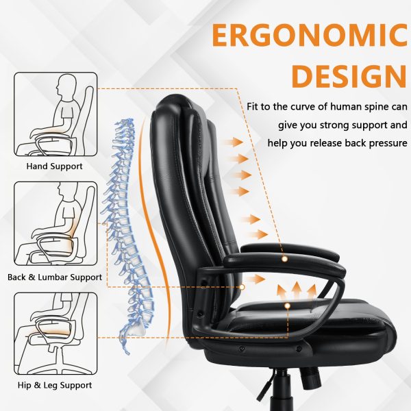 product-fancy-d8b1a41f-9b62-489e-b9f4-0a553d57d1b8 Home Office Desk Chair, 400LBS Big And Tall Computer Executive Chair, Ergonomic PU Leather Chairs with High Back Cushion, Adjustable Armrest &Lumbar Back Support, for Long Time Sitting