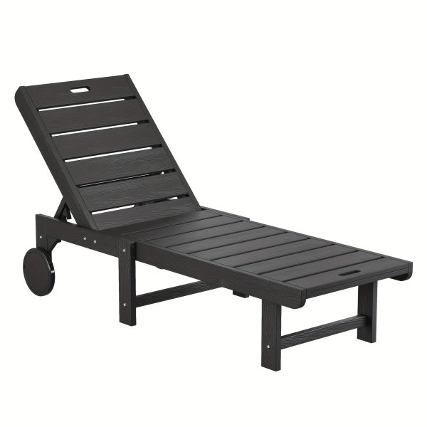 product-fancy-d8e733bf-e9a2-4aa4-a167-950217861b4a Chaise Lounge Chair Outdoor, HDPS Material, Outdoor Pool Lounge Chairs with 5-Position Backrest, Patio Lounge Chair with Wheels for Outside, Poolside, Beach