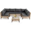 WENTUM 7pcs Outdoor Sectional Sofa Set, Boho Wicker Rattan Patio Furniture with Cushions And Table for Patio, Lawn, Backyard, Porch