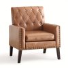 product-fancy-d90985d4-10a4-48a8-8293-311de1cde57a Medieval-inspired Modern Decor Chair, Faux Leather Reception Office Chair-leather Club Chair Suitable for Living Rooms, Bedrooms, Or Waiting Areas.