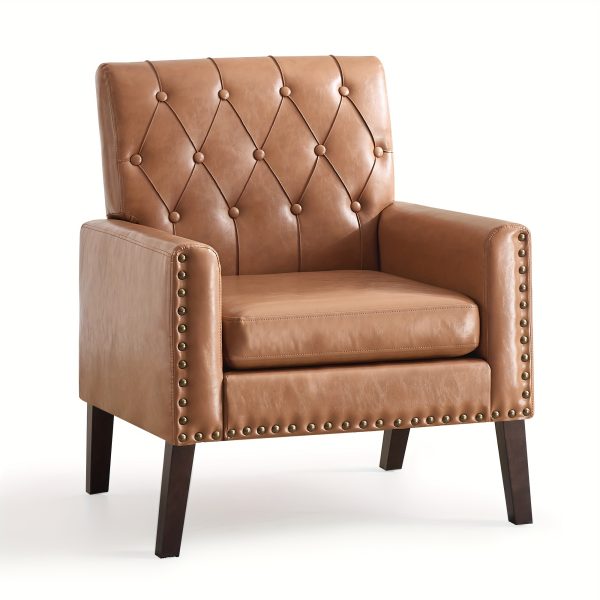 product-fancy-d90985d4-10a4-48a8-8293-311de1cde57a Medieval-inspired Modern Decor Chair, Faux Leather Reception Office Chair-leather Club Chair Suitable for Living Rooms, Bedrooms, Or Waiting Areas.