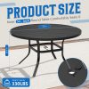5/7pcs Outdoor Dining Set, Including 4/6 New Dining Chairs And 1 Round Table (53"/41") - Heavy Iron Frame, Adjustable Umbrella Holes (1.57"-1.97")
