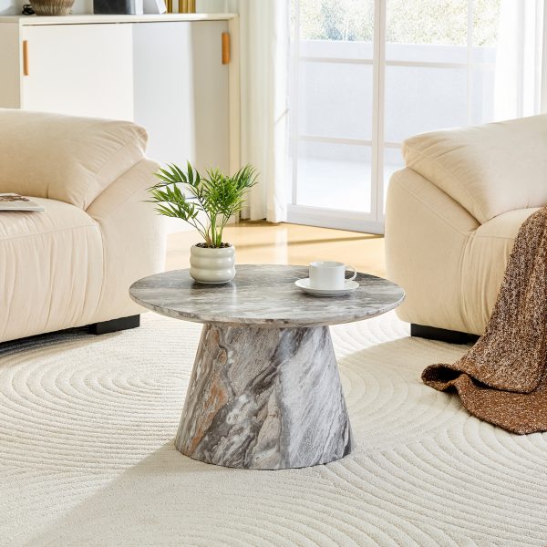 product-fancy-d9422d81-c639-44dd-bbeb-45e025d83917 Round Coffee Table 23.6 Inch Modern Minimalist Small Space-Saving Low Table with Smooth Tabletop & Engineered Wood/MDF Top, Suitable for Living Room, Bedroom, Apartment, Office - Assembly Compact Circular Furniture for Small Spaces