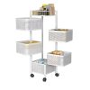 product-fancy-d94f8422-e769-4034-95a1-e0ffa1a93838 Rotating Kitchen Storage Shelf 5 Tier, Metal Fruit Vegetable Storage Basket Multi-Layer Vegetable Rack Storage Trolley on Wheels, Floor-Standing Basket for Kitchen Bathroom, Square