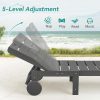 product-fancy-d953089d-9f94-4990-9697-ad6ba2b96cea Chaise Lounge Chair Outdoor, HDPS Material, Outdoor Pool Lounge Chairs with 5-Position Backrest, Patio Lounge Chair with Wheels for Outside, Poolside, Beach