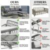 Bezseller 3pcs Outdoor Patio Rattan Furniture Set, L-Shaped Conversation Set with Coffee Table for Backyard, Balcony, Garden, Porch, Patio